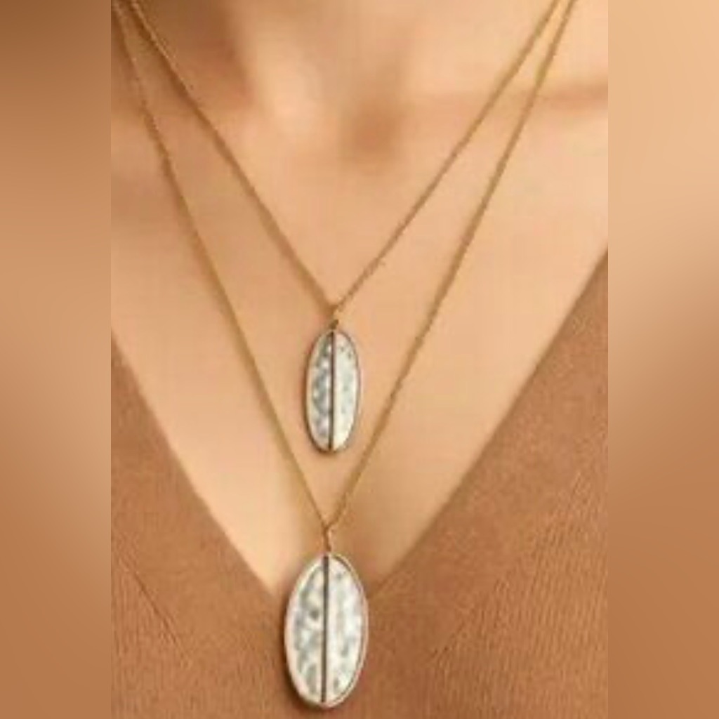 Romolo Gold And Silver Double Pendant Necklace